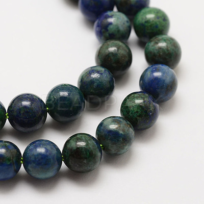 Natural Chrysocolla and Lapis Lazuli Beads Strands G-P281-03-10mm-1