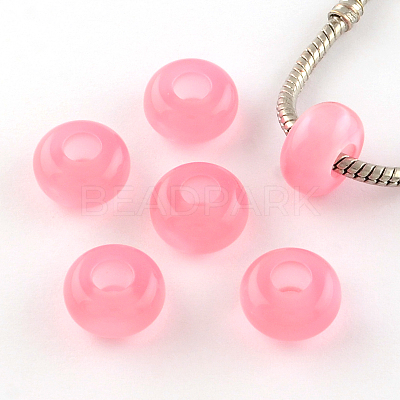 Imitation Cat Eye Resin European Beads RPDL-S001-M-1