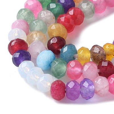 Dyed Natural Malaysia Jade Rondelle Beads Strands X-G-E316-2x4mm-67-1