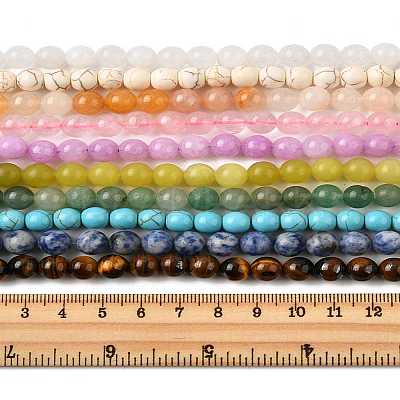 10 Strands 10 Styles Natural & Synthetic Mixed Gemstone Round Beads Strands G-FS0005-90-1