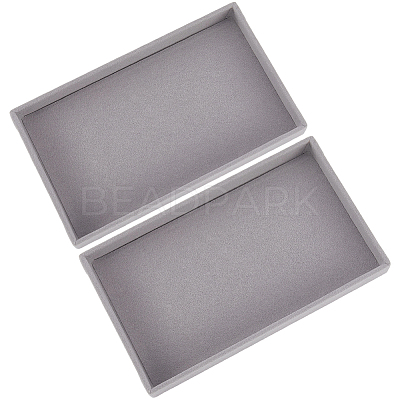 Rectangle Wood Covered with Velvet Jewelry Trinket Display Trays AJEW-WH20054-062K-02-1