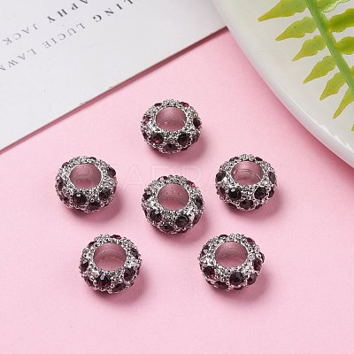 Alloy Rhinestone European Beads X-CPDL-H998-2-1