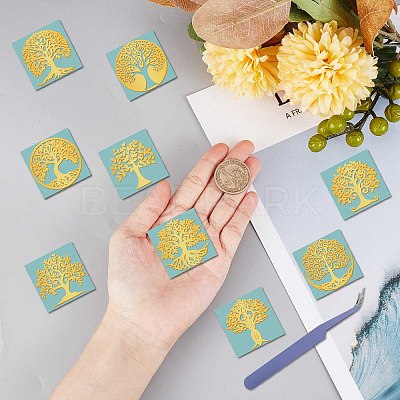 Nickel Metal Waterproof Self-Adhesive Picture Stickers DIY-WH20016-034-1