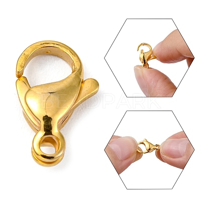 304 Stainless Steel Lobster Claw Clasps X-STAS-R050-13x8mm-02-1