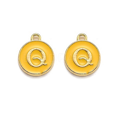 Golden Plated Alloy Enamel Charms X-ENAM-Q437-13Q-1