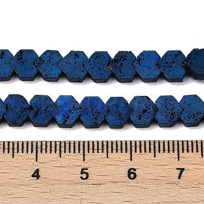 Electroplated Natural Lava Rock Beads Strands G-K388-04A-06-1