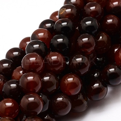 Dyed Natural Agate Round Beads Strands G-E321B-8mm-02-1