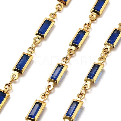 Brass Glass Rectangle Link Chains CHC-R001-01G-01-1