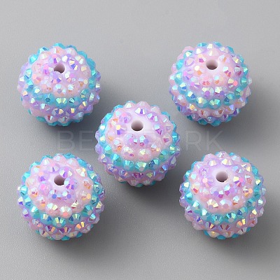 Resin Rhinestone Beads RESI-WH0034-35-1