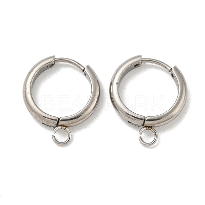 Tarnish Resistant 201 Stainless Steel Huggie Hoop Earring Findings STAS-P283-01Z-P-1