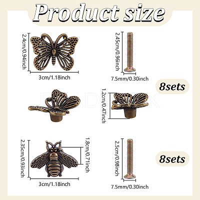 16 Sets 2 Styles Tibetan Style Alloy Drawer Cabinet Door Holder AJEW-GA0010-55-1