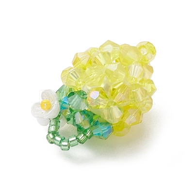 Glass Seed Beaded Pendants PALLOY-MZ01238-04-1