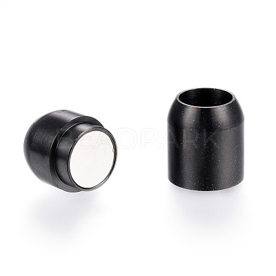 304 Stainless Steel Magnetic Clasps with Glue-in Ends X-STAS-G101-34B-1