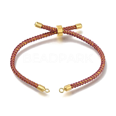 Braided Cotton Cord Slider Bracelet Making MAK-R001-01G-13-1