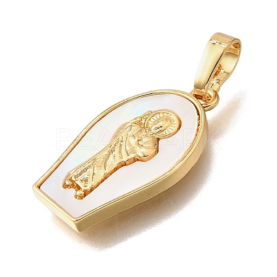 Brass Shell Pendants KK-D328-01G-E-1