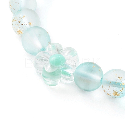 Frosted Round Spray Painted Glass Beaded Mobile Straps HJEW-JM00467-02-1
