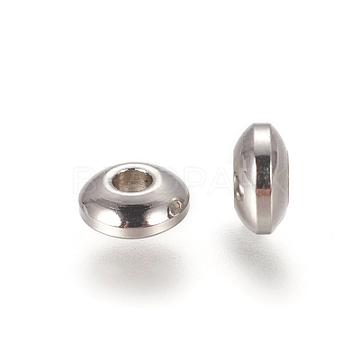 Non-Tarnish 304 Stainless Steel Smooth Rondelle Beads STAS-M006-03P-C-1