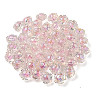 UV Plating Rainbow Iridescent Acrylic Beads OACR-A014-03D-1