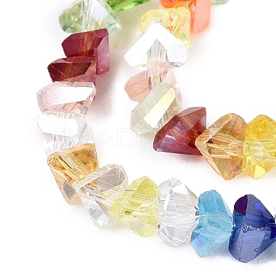 Electroplate Transparent Glass Beads Strands EGLA-Q139-01A-A29-1