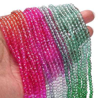 Transparent Painted Glass Beads Strands DGLA-A034-T3mm-A03-1