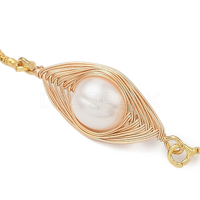 Natural Cultured Freshwater Pearl Slider Bracelets BJEW-JB11215-1
