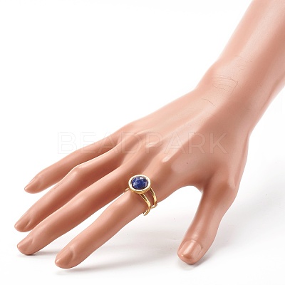 Natural Mixed Gemstone Cuff Ring RJEW-JR00365-1
