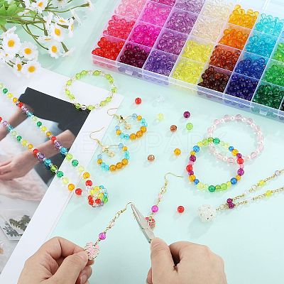 1280Pcs 32 Colors Transparent Acrylic Beads TACR-SZ0001-20B-1
