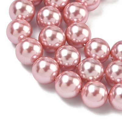 Electroplated Shell Pearl Beads Strands BSHE-G041-10mm-05-1