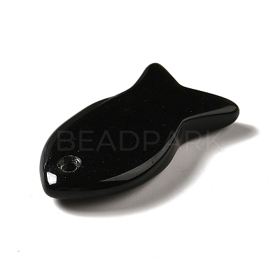 Natural Obsidian Pendants G-G932-B01-1
