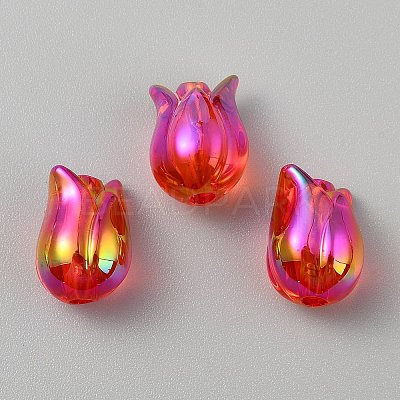 Transparent UV Plating Acrylic Beads TACR-TAC0001-09B-02-1