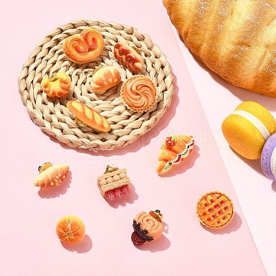 12Pcs 12 Styles Cute Food Themed Resin Pins JEWB-CJ0003-12-1