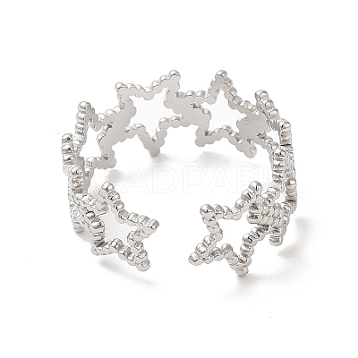 Non-Tarnish 304 Stainless Steel Cuff Finger Rings RJEW-L107-006P-1