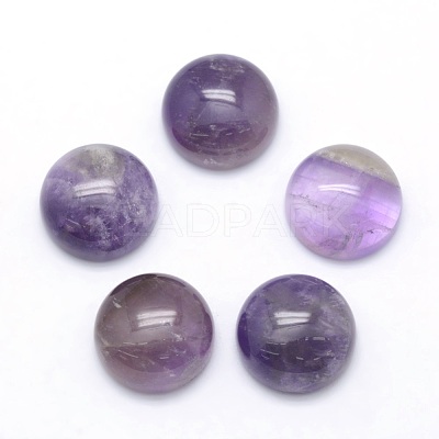 Natural Amethyst Cabochons G-P393-R39-12mm-1