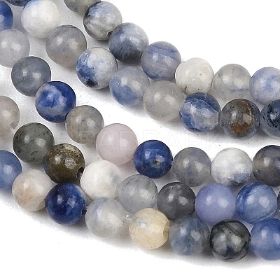 Natural Sodalite Round Bead Strands G-E334-4mm-08-1