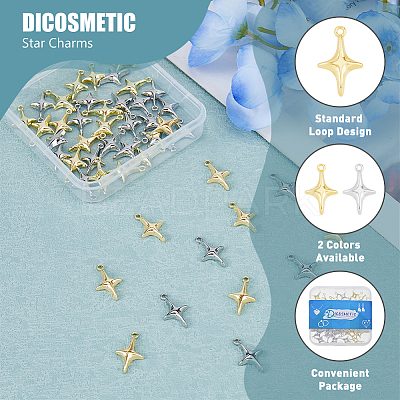 48Pcs 2 Colors Alloy Pendants FIND-DC0005-54-1