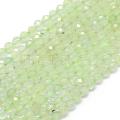 Natural Prehnite Beads Strands G-E411-25-4mm-1