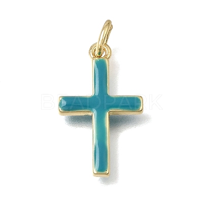 Brass Enamel Pendants KK-CBAEEA8-10A-G-1