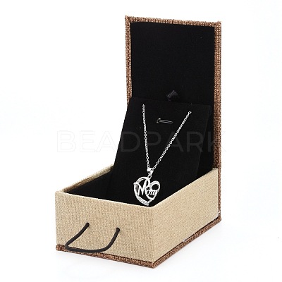 Rectangle Wooden Pendant Necklace Boxes OBOX-N013-03-1