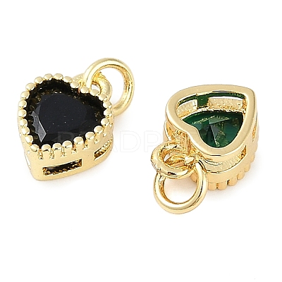 Real 18K Gold Plated Brass Inlaid Cubic Zirconia Charms ZIRC-L100-074G-1
