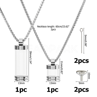 Transparent Glass Wishing Bottle Pendant NJEW-HS0001-01P-1
