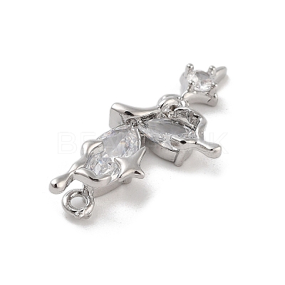 Brass Pave Clear Cubic Zirconia Pendants KK-Z061-14P-02-1
