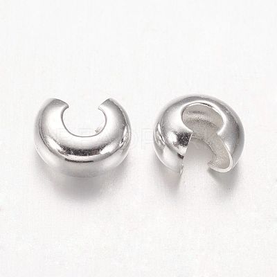 Brass Crimp Beads Covers X-KK-H291-NFS-NF-1