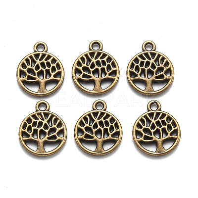 Tibetan Style Alloy Pendants TIBEP-T009-25AB-NR-1
