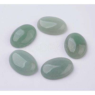 Natural Green Aventurine Flat Back Cabochons G-G741-18x25mm-14-1