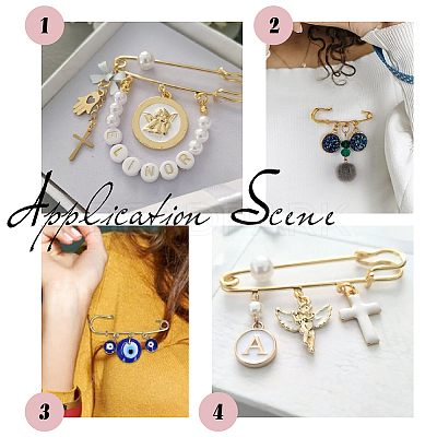 10Pcs Brass Brooch Findings KK-SC0003-43-1