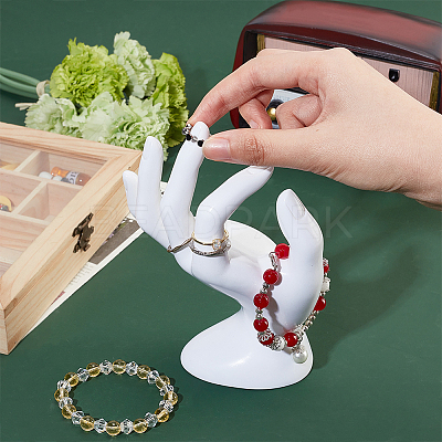 Plastic Mannequin Hand Jewelry Display Holder Stands RDIS-WH0009-013B-1