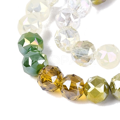 Electroplate Imitation Jade & Opaque & Transparent Glass Beads Strands EGLA-Q135-8MM-A15-1