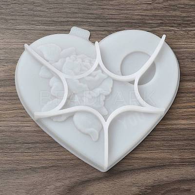 Heart Shaped with Rose Tealight Candle Holder Silicone Molds LS-SIL-Z018-02-1
