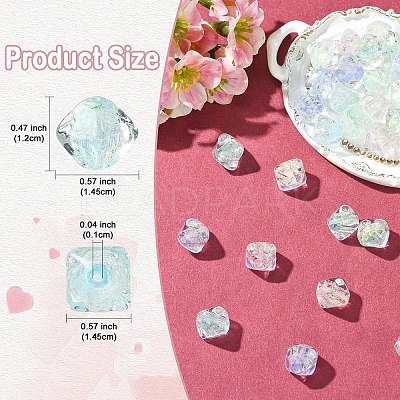 20Pcs 5 Colors Handmade Foil Glass Beads FOIL-YW0001-06-1