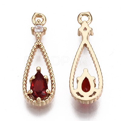 Brass Micro Pave Cubic Zirconia Pendants KK-R111-003-A02-1
